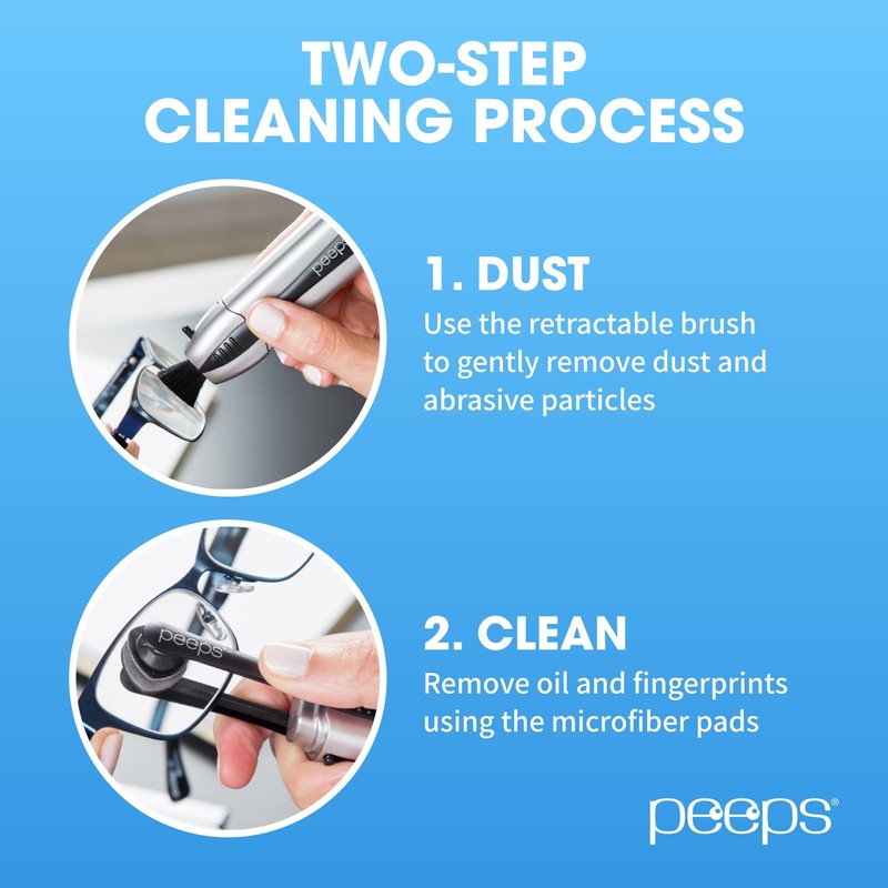 CarbonKlean Peeps Glasses Cleaner - for Eyeglasses, Reading Glasses, and