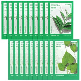 Innisfree energy mask Houttuynia cordata 10 sheets + green tea 10 sheets free / 이니스프리 에너지 마스크 어성초 10매+그린티10매 증정