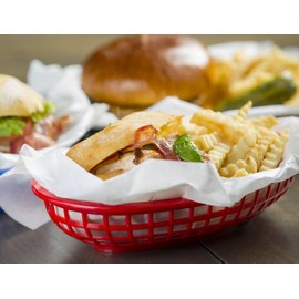 Tablecraft 6 Piece Assorted Sandwich & Fry Basket Set, 9", Red & Yellow