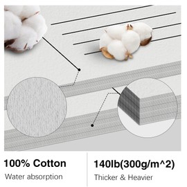 KOVIEDE 50 Pack Foldable Blank Watercolor Cards with Envelopes 5''x7'', 40 Watercolor Postcards 4''x6'' & 40 Stickers, 140lb/300gsm Heavyweight 100% Cotton Cards for Greeting, Christmas