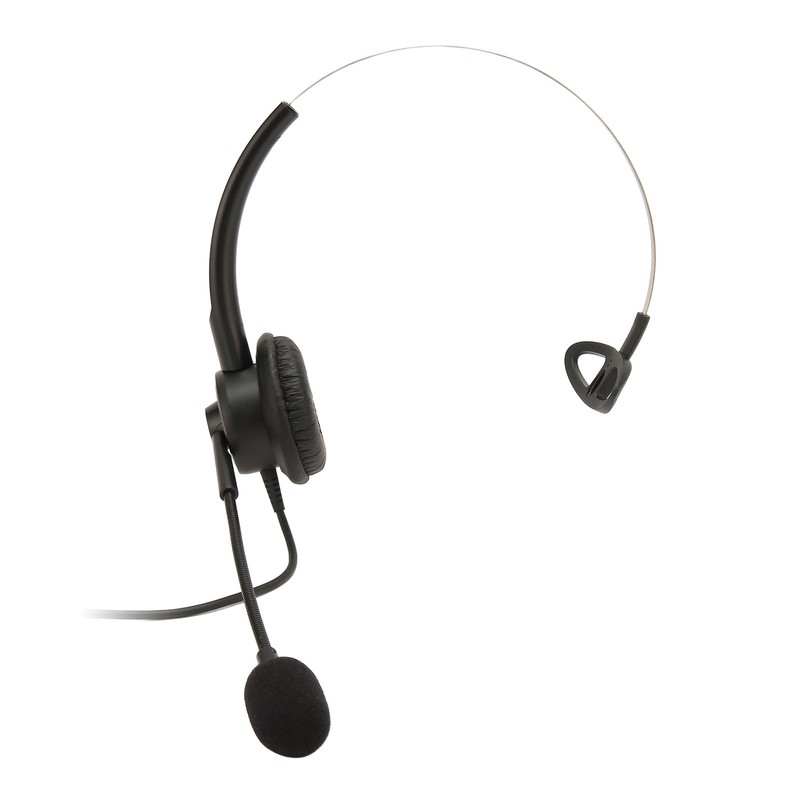 Telephone Headset Single Ear Professional Noise Canceling Adjustable Wired Phone