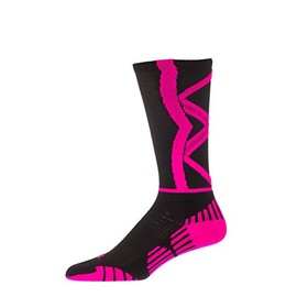 CSI Blitz Performance Crew Socks USA MADE X-Large Black/Ruby Pink
