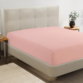 Lane Linen Full Fitted Sheet Only - 4 Way Stretch Knitted Deep Pocket Full Bottom Sheet - Fits Upto 16" Mattress (No Flat Sheet), Wrinkle Free, Soft Microfiber Fitted Sheet Full - Sepia Rose