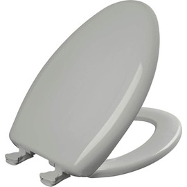 Bemis Classic Colors Slow Close Toilet Seat, Easy Clean Hinges and Durable Plastic Seat, Made in USA, Elongated, Ice Grey