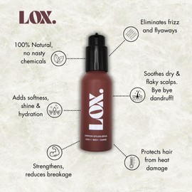LOX. 100% Natural Hair Oil | Frizz Control, Scalp Care, Repair & Hydration | For Thick, Coarse, Porous Hair | Black Castor, Rosemary & Argan Oils, Shea Butter & Vitamin E