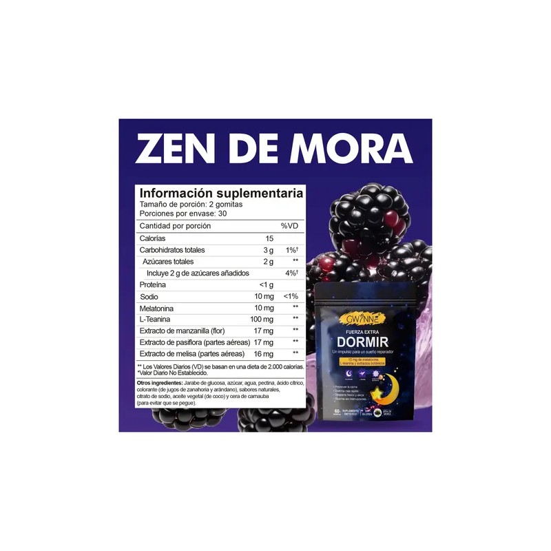 Gwynne Melatonina 10mg,con Melatonina,l-teanina Y Manzanilla,apoya Un Ciclo De Sueño
