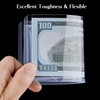 Jutieuo 50-Count Dollar Bill Holders Transparent Bill Sleeves Clear Currency