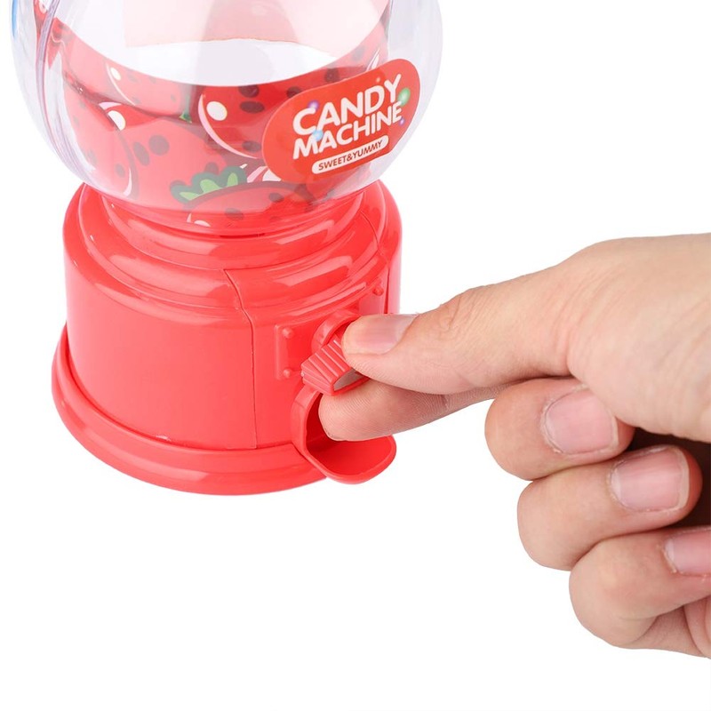 (Red) - Portable Children Candy Machine Plastic Mini Gumballs Dispenser