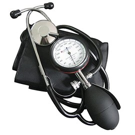 MEDIMETRICS | Kit Baumanometro Integral C/estetoscopio De Lujo (NEGRO)