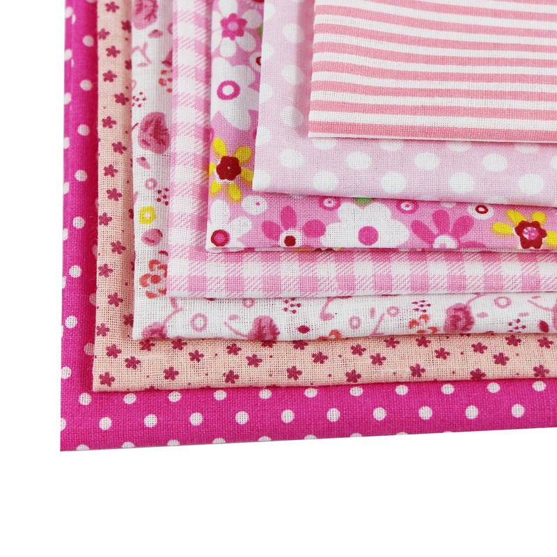 aufodara 7Pcs Different Patterns Cotton Fabric Bundle Squares 50 x