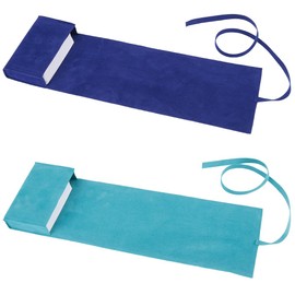 CREATCABIN 2Pcs Tarot Cards Holder Tarot Card Storage Bags Double-Sided Velvet Tarot Card Pouches Tarot Desk Wrap Tarot Carrying Bag for Beginners Witchcraft Supplies Deep Blue Light Blue 5x1x3Inch