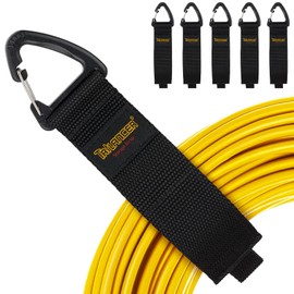 Heavy Duty Storage Straps(6-Pack), Trilancer Hook-and-Loop Cord Organizer and Hanger with Triangular Buckle to Hang on Walls for Cables, Wires, Rope, Hoses, Organization for Home, Garage or Workshop