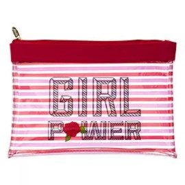 MiAmica Girl Power JetSet & Go Accessory Gadget Pouch Red/Pink Stripe