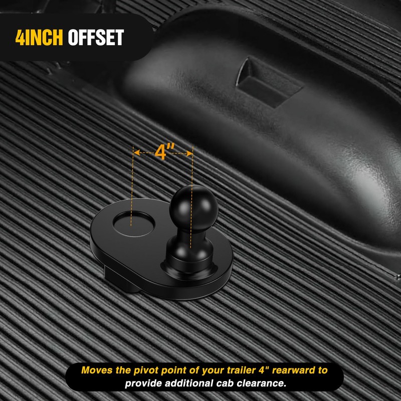 Nilight Gooseneck Ball Extender - GNXA4085, 4" Offset Ball Compatible