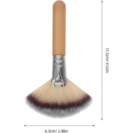 Juego de 4 Brochas Abanico para Maquillaje Facial Set Grande Mango Corto y Largo Cerdas Suaves de Nailon para Polvos Fijadores E Iluminador Herramientas Maquillaje para