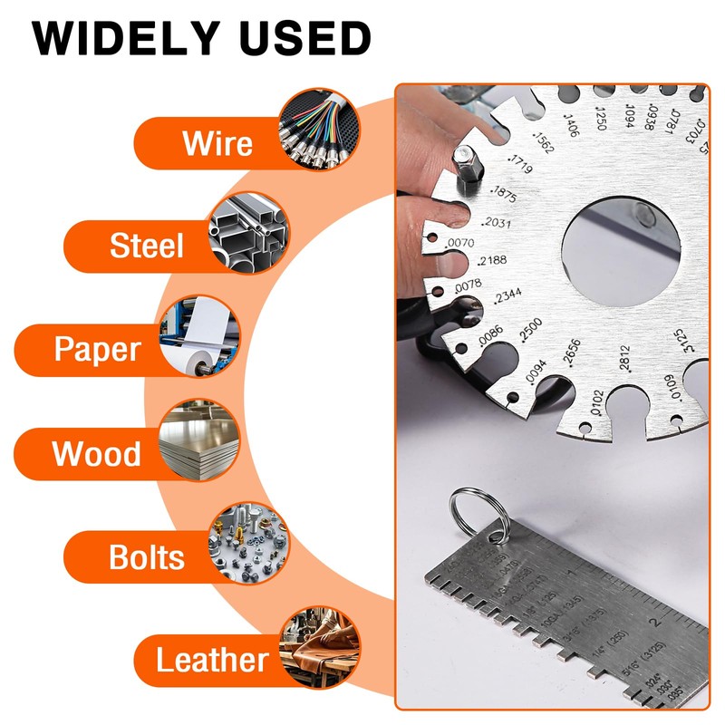 ZeeDix Wire Gauge Measuring Tool (2 Pcs) - Round Dual