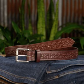 Bullhide Belts Mens Leather Belt for Work, Casual, Dress 1.50" Wide, Brown, 42"