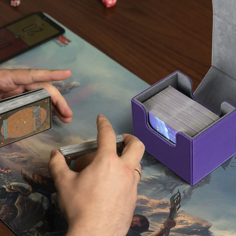 4 Pieces Leather Deck Card Boxes Cards Deck Game Box