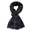 Peach Couture Eyelash Fringe Checkered Plaid Beach Wrap Scarves Black