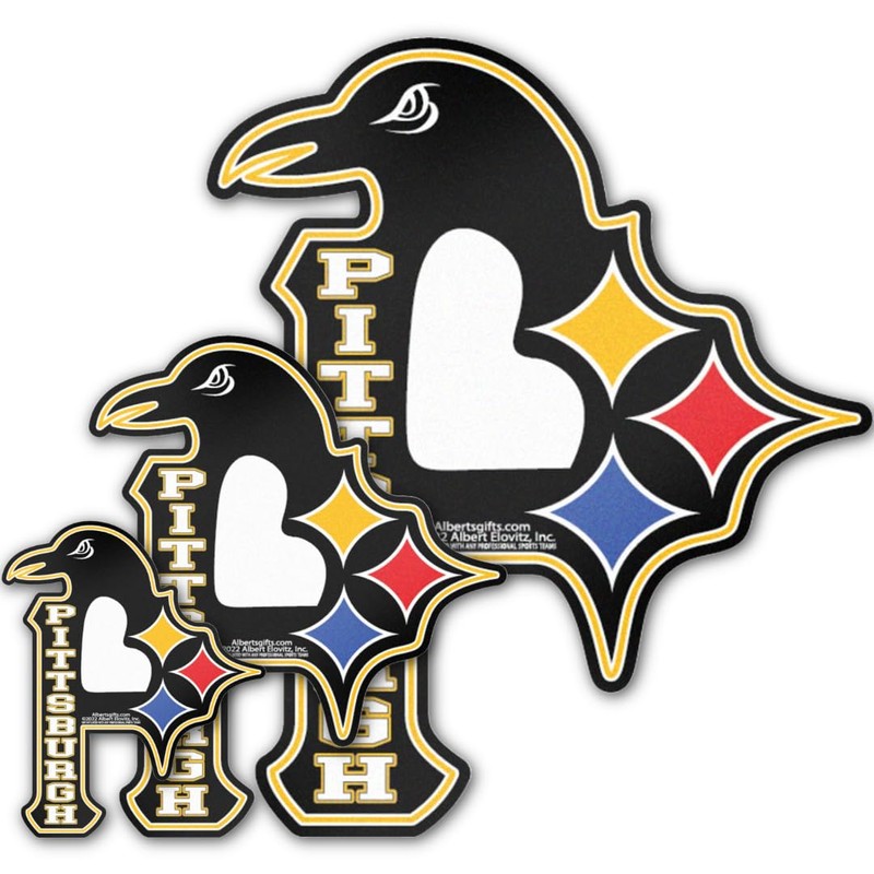 Pittsburgh 3 in 1 Magnet/Small / 3.75" Black, White, Red,