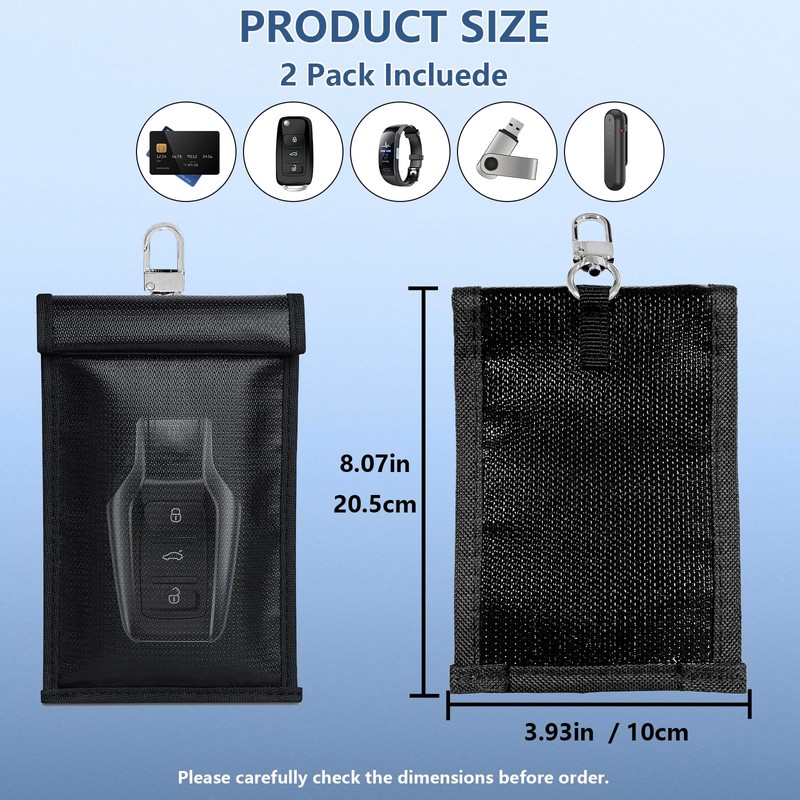 DORIDOMI Faraday Key Fob Protector, 3.9” x 8” Large Fireproof