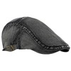 meioro Unisex Denim Newsboy Cap Cotton Flat Cap Ivy Gatsby