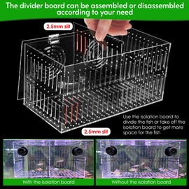 Magnet Acclimation Box for Saltwater Fish Quarantine Aquarium Isolation Box for Aquarium Fish Anemone Reef Coral