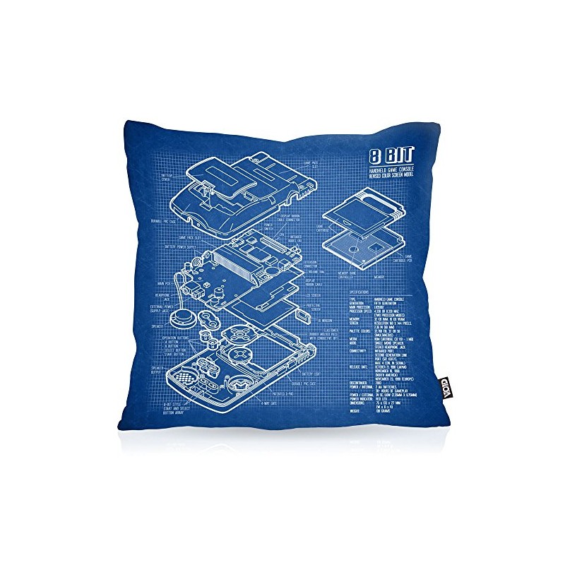 Void 8 Bit Hand Held Blueprint Kapa Cushion Cover Outdoor