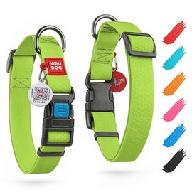 WAUDOG Dog Collar Waterproof Adjustable Dog Collar Large Dog Collar Small Dog Collars & Puppy Collar with Plastic Clasp
