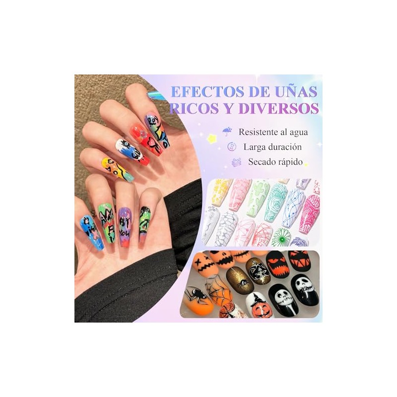Juego de 12 Rotuladores para Nail Art Nuevos Rotuladores Para