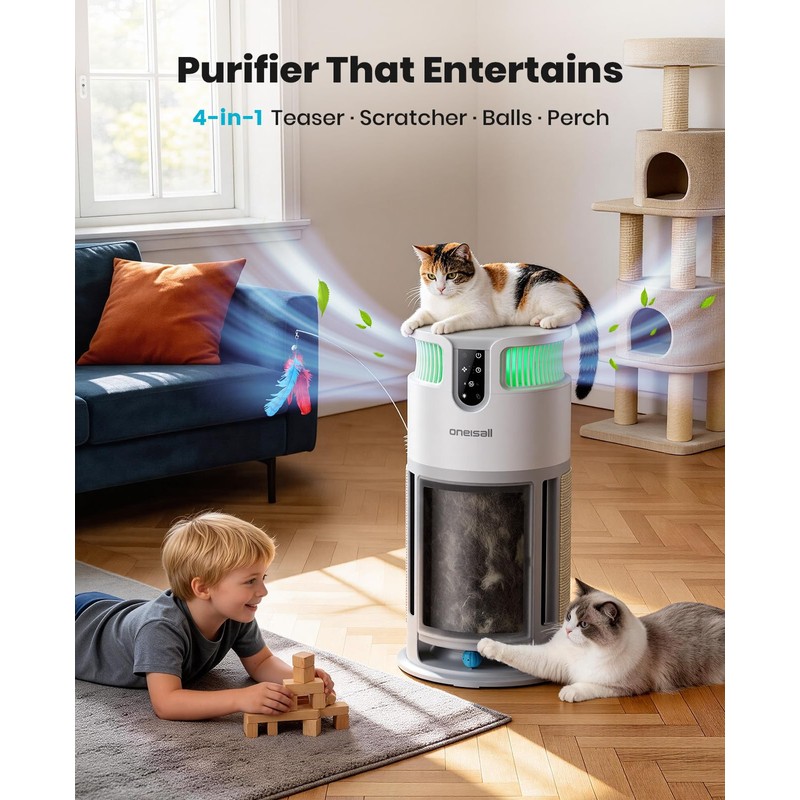 oneisall Pet Cat HEPA Air Purifier for Home Large Room,PP04