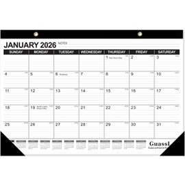GuassLee Desk Calendar 2026-2027 - 17" × 11.5" Desktop Calendar 18 Months Runs from Jan. 2026 to Jun. 2027 with Julian Date for Home School Office Desk Top Organizing
