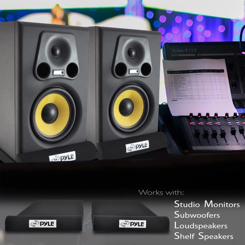 Pyle Sound Dampening Speaker Riser Foam - Audio Acoustic Noise