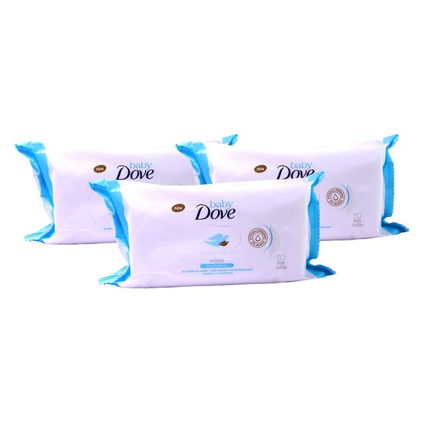 Dove Baby Wipes Rich Moisture, 50 Wipes (Pack of 3)