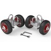 Blütezeit Rolling Gate 6'' Heavy-Duty Rubber Wheel Carrier 2pcs, Double-U