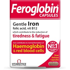 UK's Feroglobin Capsules | Gentle Iron - Reduce Tiredness & Fatigue (Pack of 2)