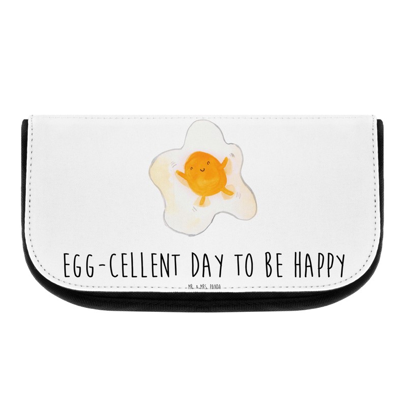 Mr. & Mrs. Panda Fried Egg Cosmetic Bag, White, Hand