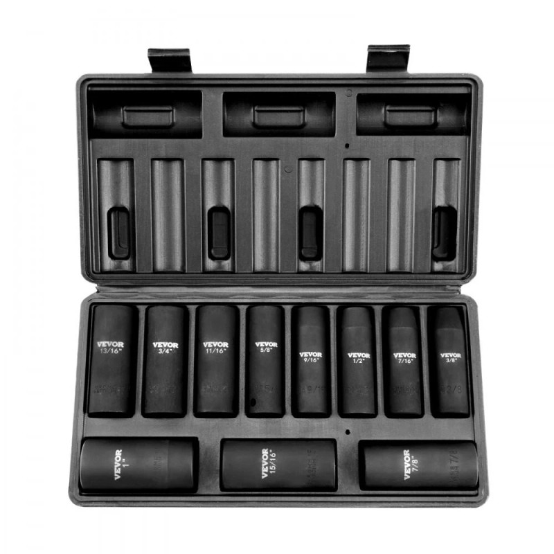 VEVOR Strong 1/2" Drive Impact Socket Set, 11 Piece Deep