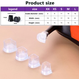 10 Pairs High Heel Protectors Covers, 5 Sizes Anti-Slip Heel Stoppers for High Heels, Black Clear High Heel Caps Protecting from Grass, Gravel, Bricks, Cracks
