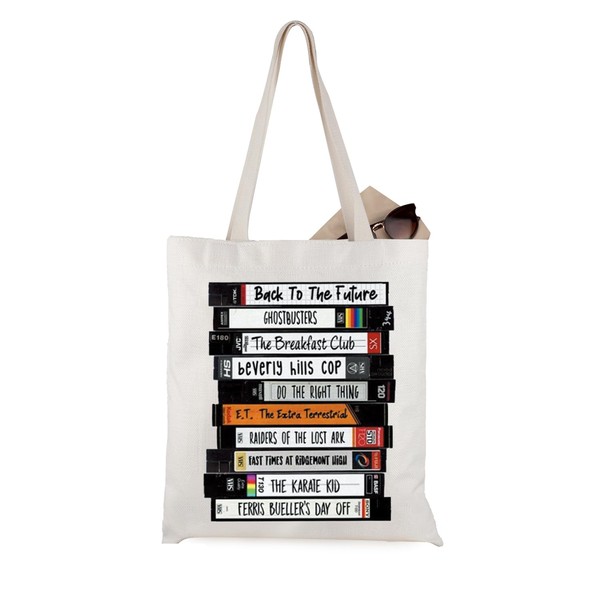 80’s Movie Inspired Canvas Tote Bag for Classic Retro 80's