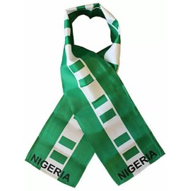 RFCO Nigeria Country Lightweight Flag Printed Knitted Style Scarf 8"x60"