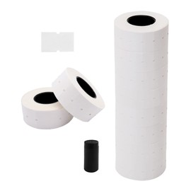 Motex 1 Line Labels - White 8,000 Blank Price and Date Gun Labels with 1 Ink Roll, Fits MX-5500 and Perco 1 Line Price and Date Guns