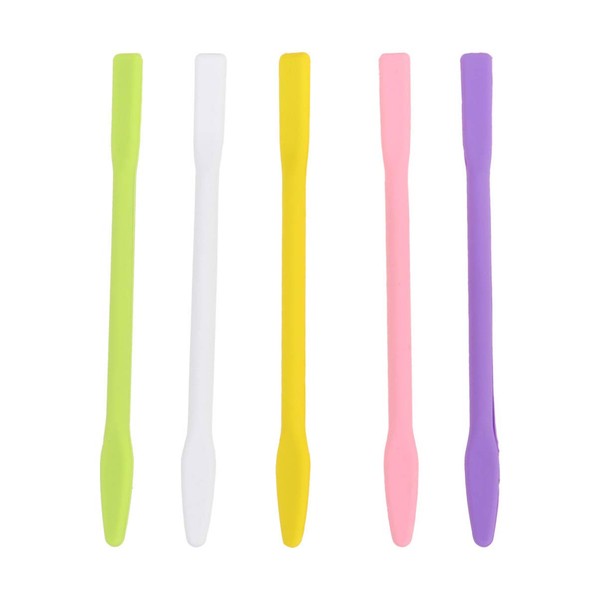 Healifty 5pcs Silicone Stir Sticks Facial Mask Stiring Rods for Cosmetic Facial Mask Mixing Resin Paint Epoxy Making Glitter Tumblers DIY Crafts