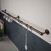 Forgeworks Stainless Steel Utensil Rail Kit, 100cm, Antique Brass