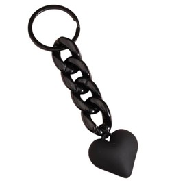 Lemua Black Heart Keychain for Women Acrylic Plastic Link Keychain Accessories for Car Keys Handbag Backpack
