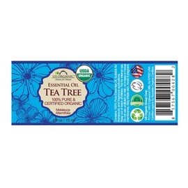 US Organic 100% Pure Tea Tree Essential Oil, Steam Distilled, USDA Certified Organic, for Hair, Skin, Scalp, Foot, Toenails, and More. Sourced from South Africa, Undiluted, Non-GMO (15 ml)