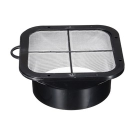 PATIKIL 6" Duct Connector Flange, Exhaust Hose Flange ABS Ventilation Duct with Filter Mesh for Ventilation System, Black