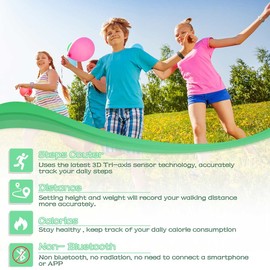 LED Kids Multifunction Steps Counting Watch, Digital Watch, Non-Bluetooth Pedometer Watch, Stopwatch, Alarm Clock, Calories for Women Children Girls Boys (Green)