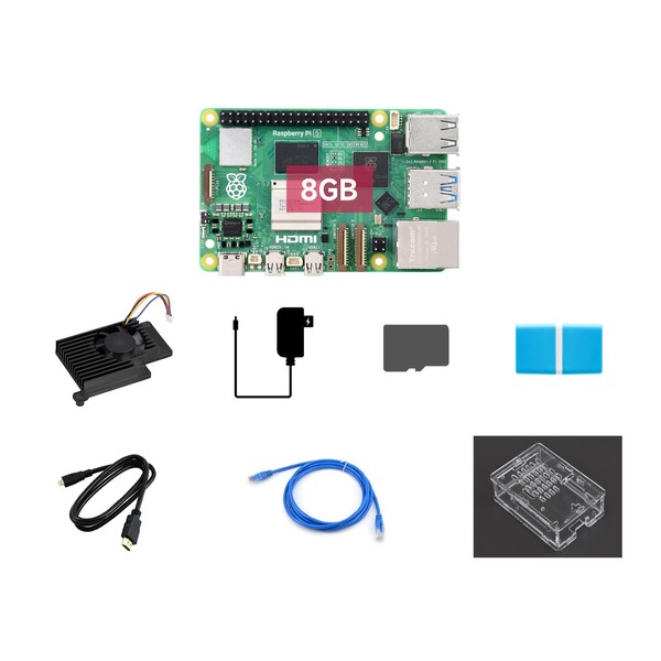 Waveshare Starter Kit, Compatible with Raspberry Pi 5, Bundle with