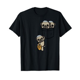 Pocket Dog Pugs Jewish Hanukkah Pajamas Chanukah PJs Women T-Shirt